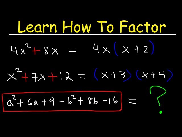 Factoring Trinomials & Polynomials, Basic Introduction - Algebra