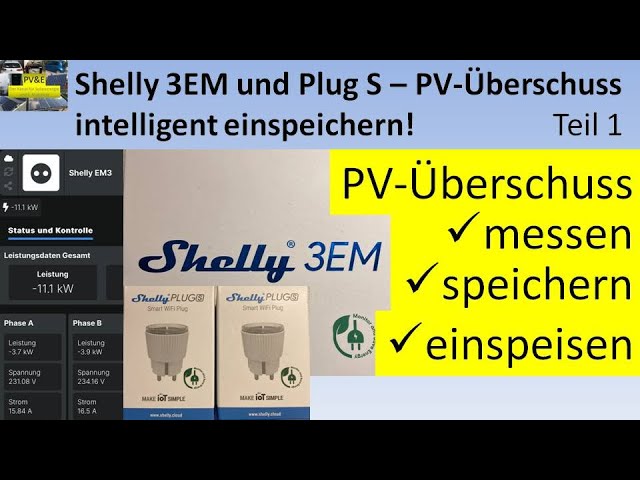 PV-Überschuss intelligent speichern und einspeisen - Shelly 3EM und Plug S