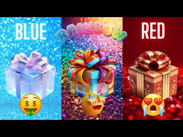 Choose your gift box 🎁💝✨️🤮|| 3 gift box challenge|| Blue, Rainbow & Red #giftboxchallenge