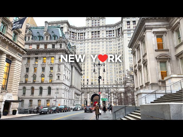 [4K]🇺🇸 New York City🗽🚕: Walking around Civic Center, Chinatown/ Dinner at Thái Sơn🍜 Jan. 30 2024