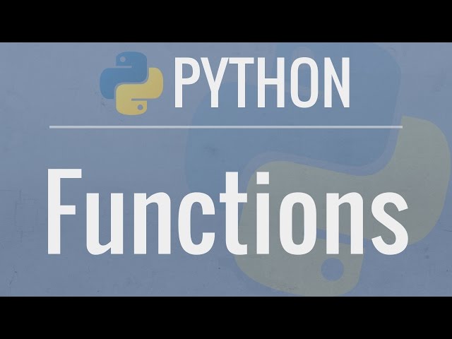 Python Tutorial for Beginners 8: Functions
