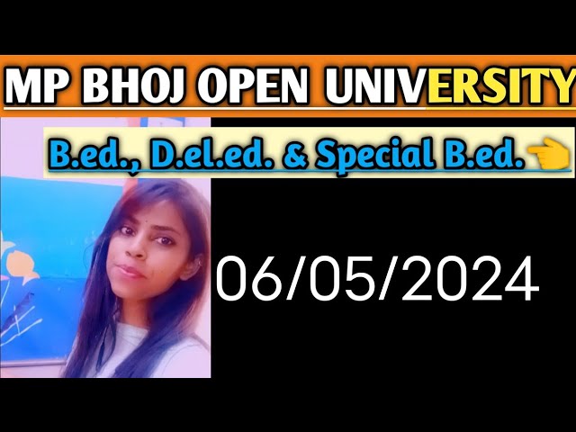 mp bhoj open University bed odl entrance preparation ll mp bhoj exam date lll mp bhoj admit card#mp