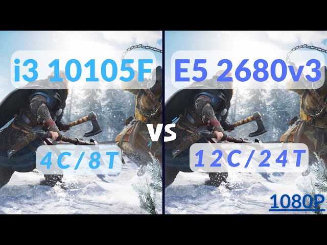 i3-10105F vs Xeon E5-2680v3 1080p