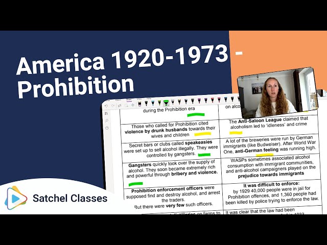 AQA America 1920 1973   Prohibition | History | Satchel Classes