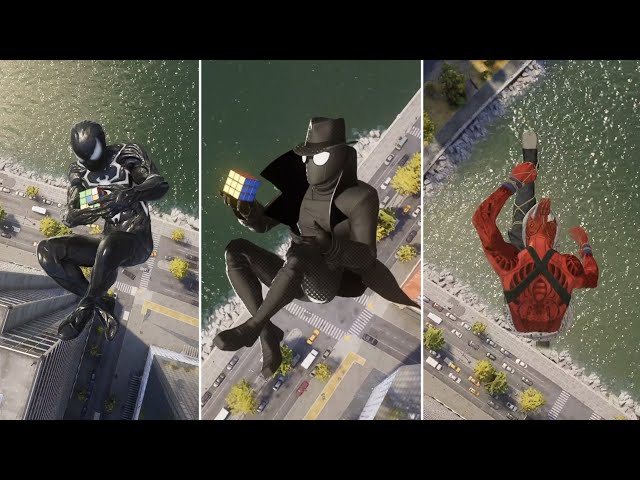 Jumping Off the Highest Building w/ All Suits - Spider Man 2 PS5 2023