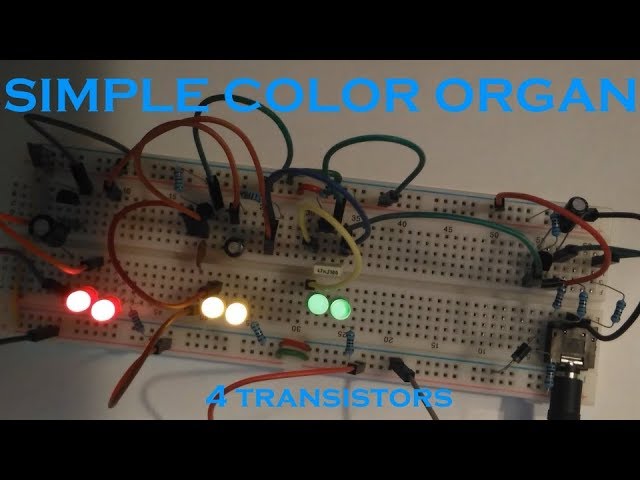 Audio color organ - using 4 transistors! (Step by step build guide)