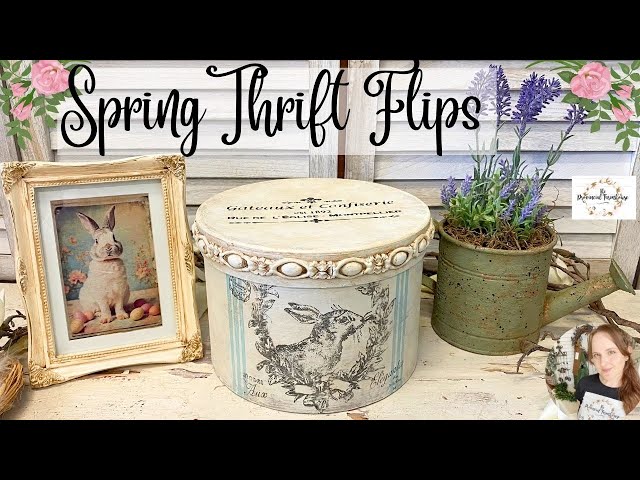 Spring Thrift Flips using IOD & Redesign Stamps & Moulds | French Country | How to stencil | Upcycle