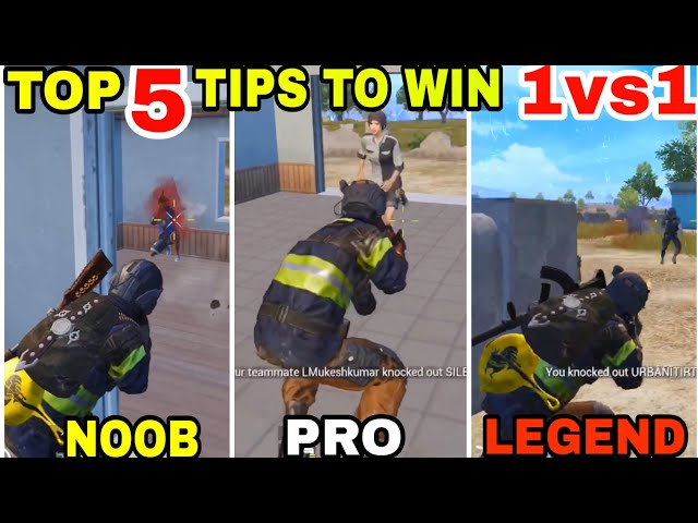 TOP 5 TIPS AND TRICKS TO WIN 1vs1 IN PUBG MOBILE • PUBG MOBILE TIPS AND TRICKS