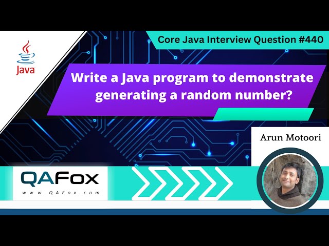 Write a Java program to demonstrate generating a random number (Core Java Interview Question #440)