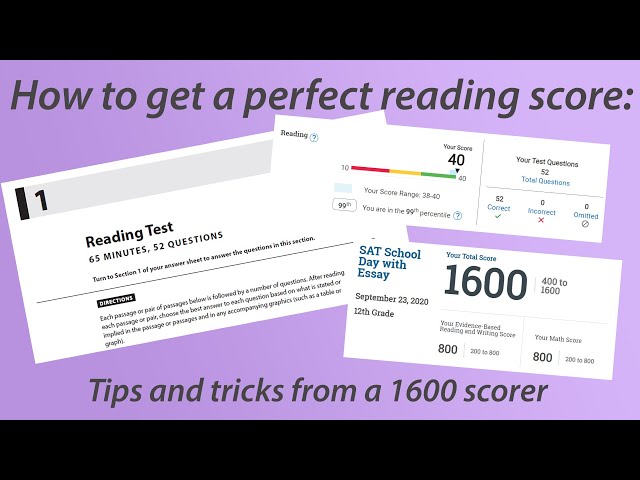 How to get a perfect score on the SAT reading section: tips from a 1600 scorer
