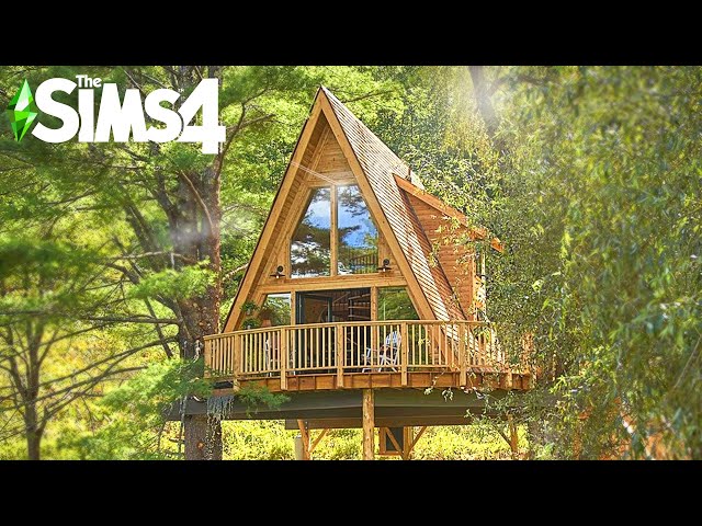 A-FRAME TREEHOUSE: Curb Appeal Recreation ~ Sims 4 Speed Build (No CC)
