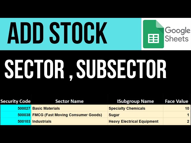 How to find a stock sector and industry type and put on google sheet  !! stock sector wise