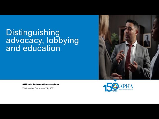 Distinguishing advocacy, lobbying and education: Tips for public health outreach