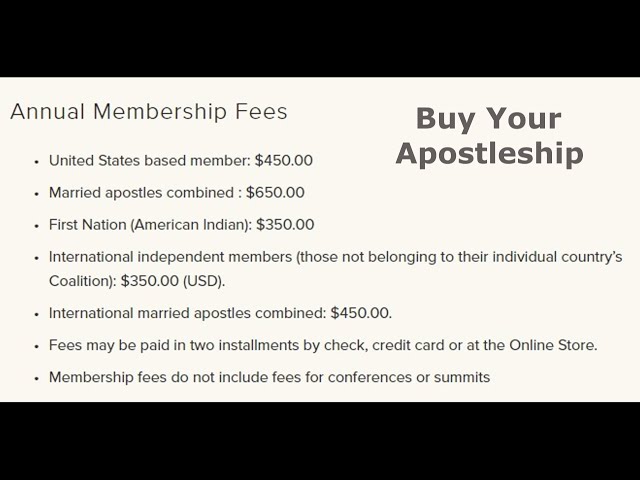 Buying Apostleship - Discount for Married Couples!