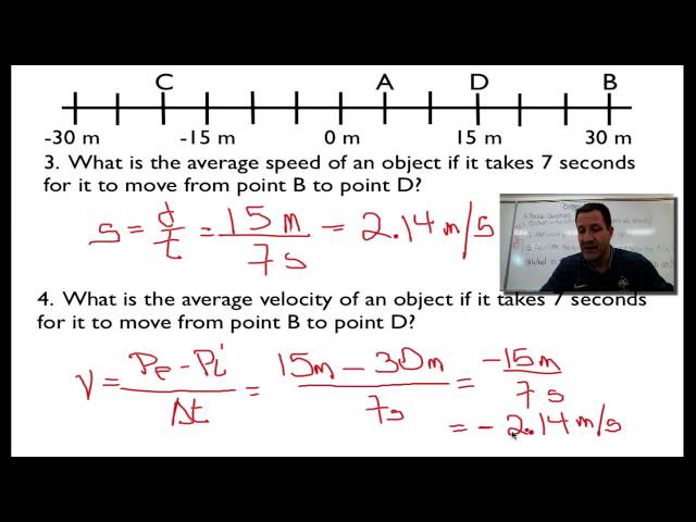 Motion Graphs (7 of 8) Calculating Speed & Velocity for One Dimensional Motion