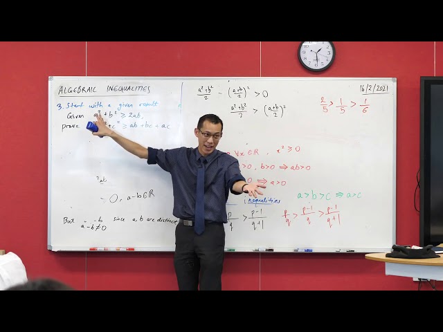 Proving Algebraic Inequalities (3 of 3: Further strategies)