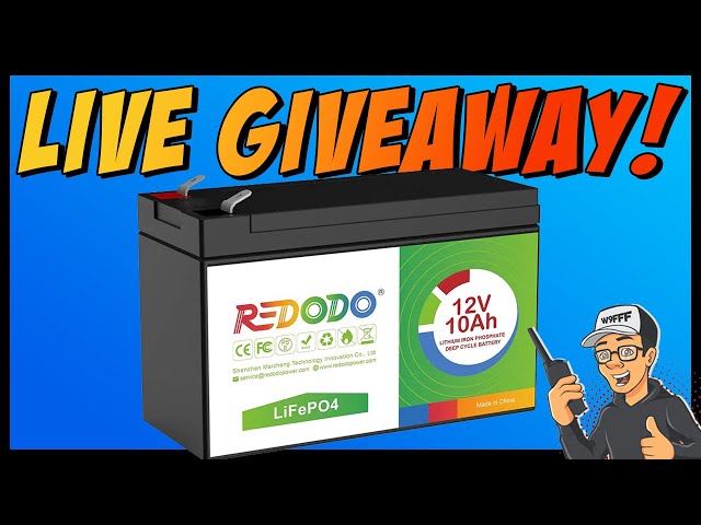 REDODO 12V 10AH LIFEPO4 Giveaway! Ham Radio Dude Live