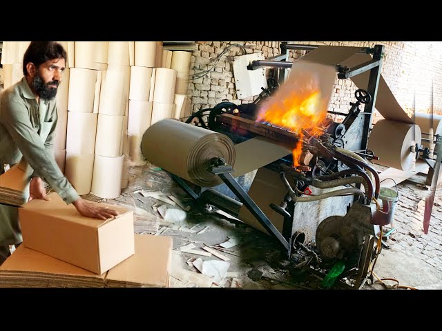 Very Interesting! box maker with paper roll mass production process in factory
