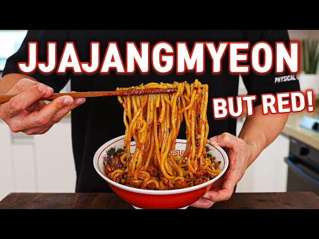 15 Minute Jjajangmyeon BUT RED! l Spicy Black Bean Noodles