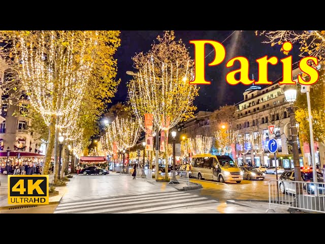 Paris, France🇫🇷 - Paris Christmas Lights 2023 | Christmas Walk 4K  | Paris 4K | A Walk In Paris