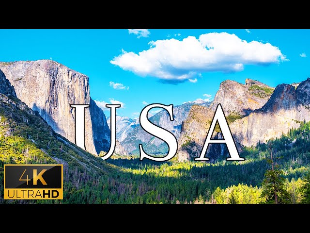FLYING OVER THE USA (4K UHD) - Piano Music Along With Beautiful Landscape - Ultra High Definition
