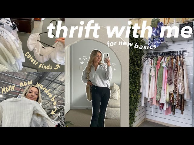 thrift with me for new wardrobe basics + how i style ( my best finds yet !! )