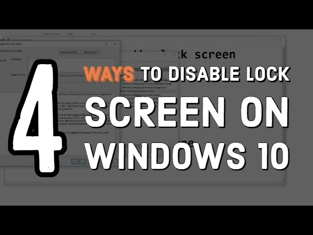 4 Ways to disable Lock screen | Windows 10 | How to