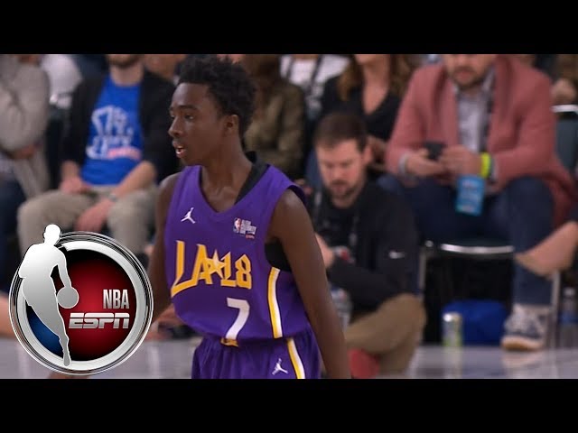 Stranger Things' Caleb McLaughlin gets bucket after wacky sequence in Celebrity Game | ESPN