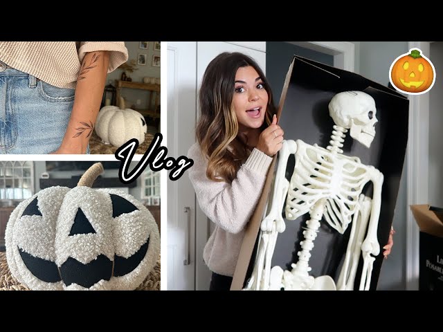 Vlog | New Tattoos, Pottery Barn Haul & Halloween Decorating