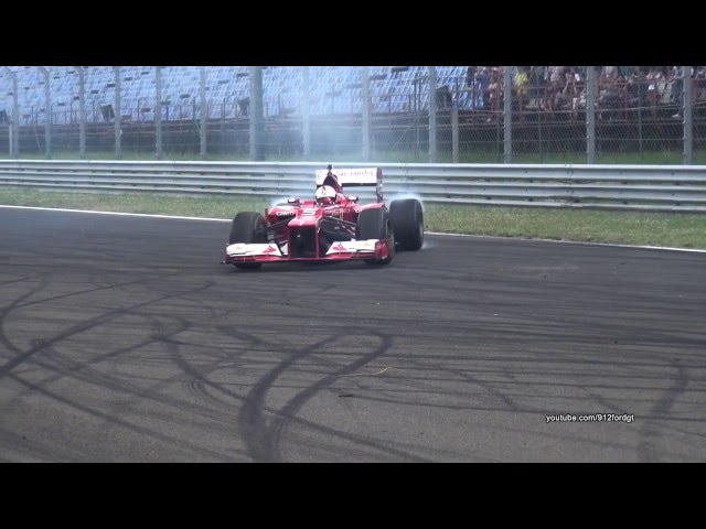 Ferrari F60 V8 Formula 1 Show with Sebastian Vettel - DONUTS!