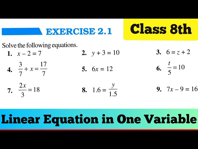 Chapter: 2 | Exercise 2.1 | Class 8 Maths | NCERT | Linear Equation in One Variable | Class 8th