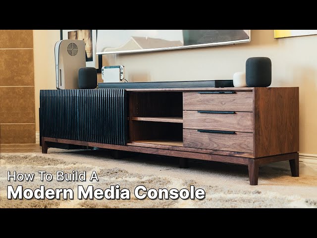 Building a Modern TV Media Console, Credenza | Woodworking