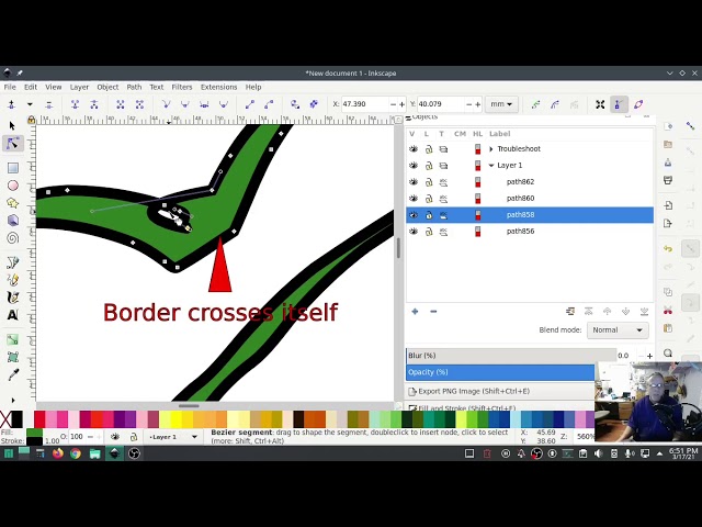 Inkstitch troubleshooting - Manually fixing Border Crosses Itself
