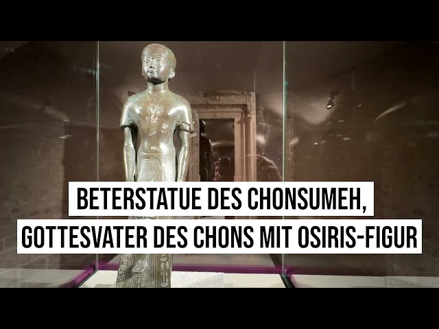 04.04.23 Neues Museum: Beterstatue des Chonsumeh, Gottesvater des Chons mit #Osiris-Figur (Theophor)