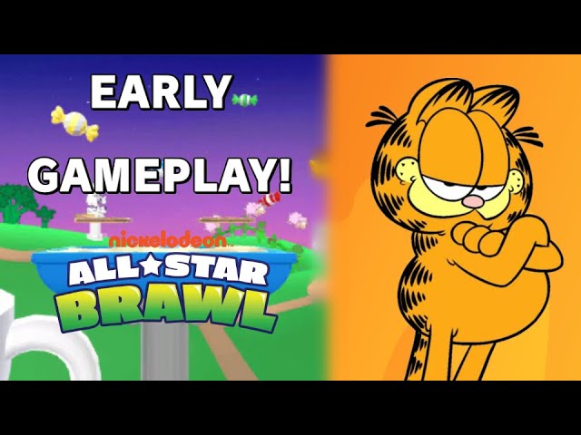 Garfield EARLY GAMEPLAY in NICKELODEON ALL-STAR BRAWL! (Datamine)
