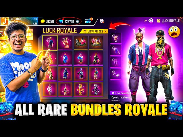 Free Fire All Rare Bundles And Gun Skin Royale😍 Best Luck Royale Ever💎 -Garena Free Fire