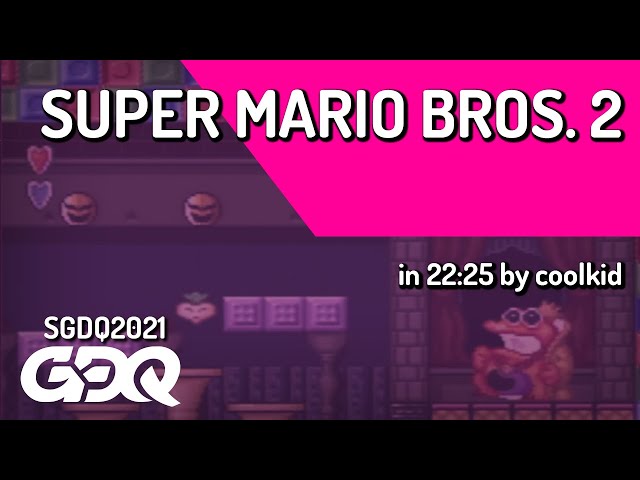Super Mario Bros. 2 by coolkid in 22:25 - Summer Games Done Quick 2021 Online