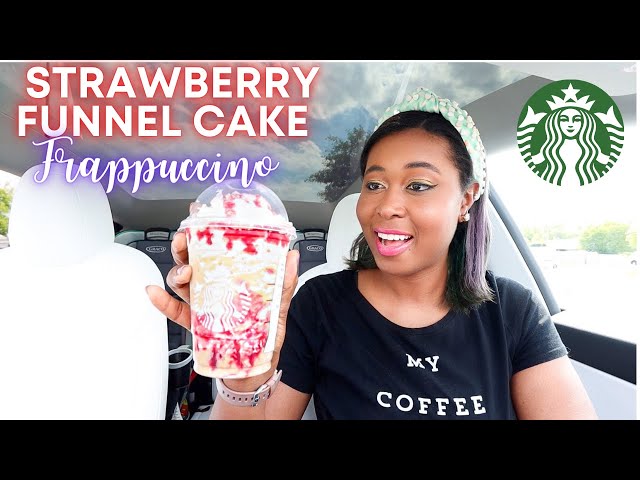 NEW Starbucks Strawberry Funnel Cake Frappuccino Review