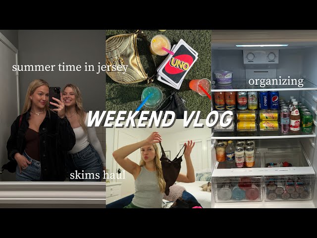 weekend vlog: living at home, skims haul, fridge organization + hoboken spots | maddie cidlik