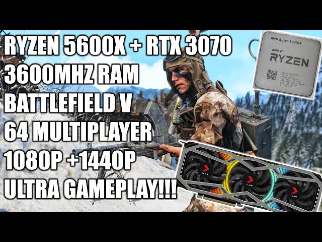 Ryzen 5600X + RTX 3070 Battlefield 5 - 64 Mutiplayer Gameplay 1080p +  1440p Ultra Settings!!!