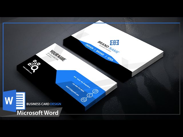 Microsoft Word Business Card Design : How to make visiting card in ms Word
