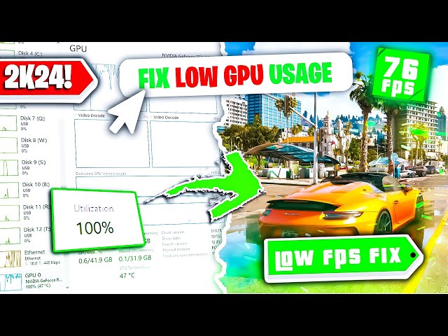 🔧How To Fix Low GPU Usage While Gaming & Boost FPS - 2024 ( Fix GPU Utilization )
