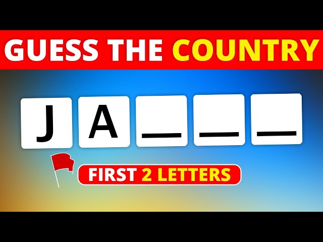 Guess The Countries By First 2 Letters 🌍 Country Quiz 🤔🗺️