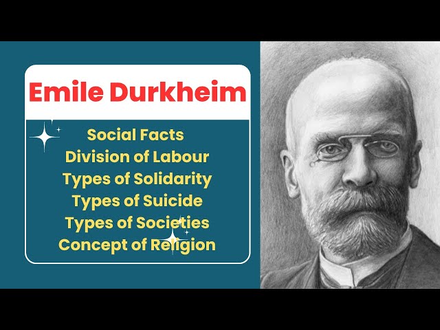 Emile Durkheim | Social Facts | Division of Labour | Types of Solidarity, Suicide & Societies