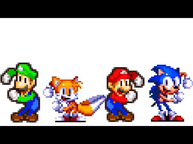 Classic Mario, Luigi, Sonic and Tails Dancing meme