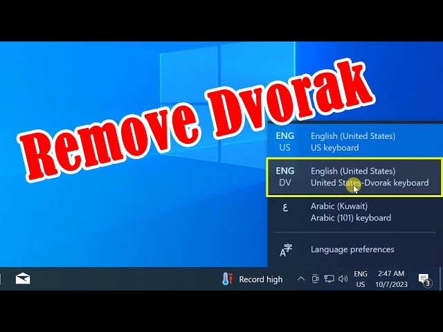 How to Fix Can’t Remove Dvorak Keyboard Layout in Windows 10