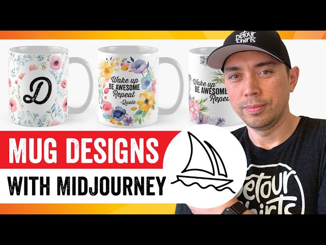 AI Mug Designs Made with MidJourney Easy Tutorial for Print on Demand