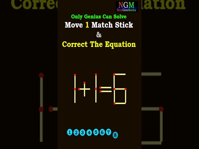 #shorts #trending #matchstick  PUZZLE 112 Move 1 Match Stick & Correct The Equation