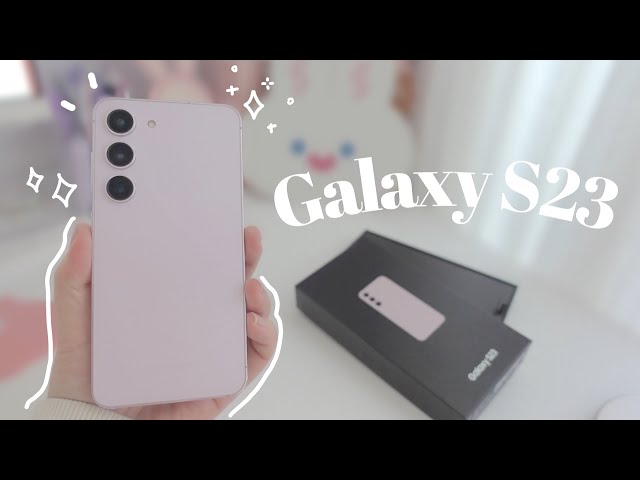 Samsung Galaxy S23 Lavender Aesthetic Unboxing + Accessories | Settings | iPhone Purple, ZFlip4