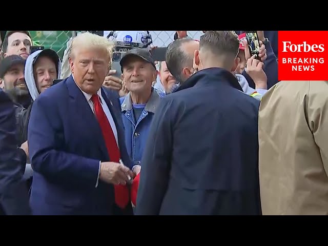 WATCH: Trump Signs Hats, Greets Supporters At New York City Construction Site